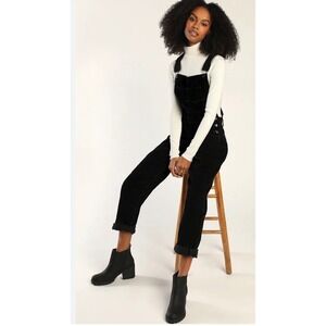 Thrills Carpenter Overalls Womens 30 Washed Black Canvas Utility Bib Dungarees